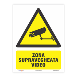 Semn avertizare supraveghere video permanenta
