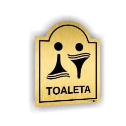 indicator toaleta abs auriu gravat 10x8 cm - G0110