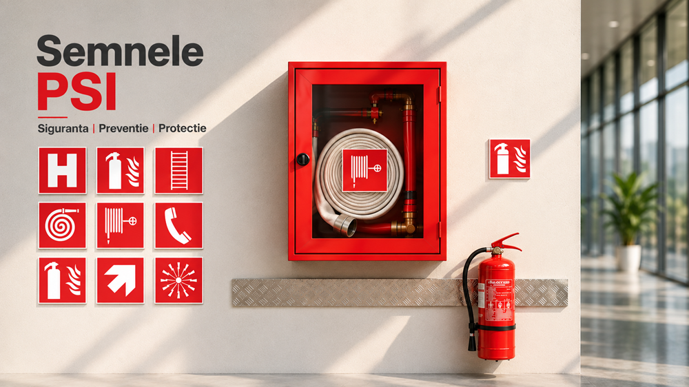 Semne PSI – Tot ce trebuie să știi despre indicatoarele pentru prevenirea și stingerea incendiilor